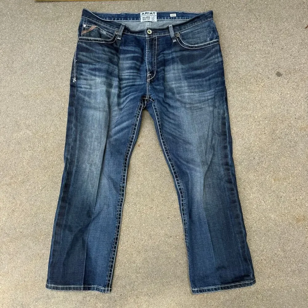 40x30 Ariat M4 Low Rise Stretch Adkins Boot Cut Jeans 10021767 READ